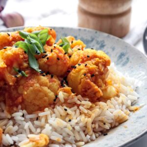 Blumenkohl Curry mit Reis