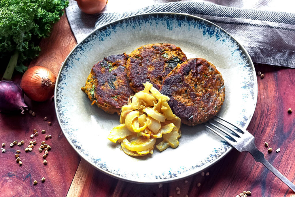 Grünkohl-Süßkartoffel-Tofu Patties