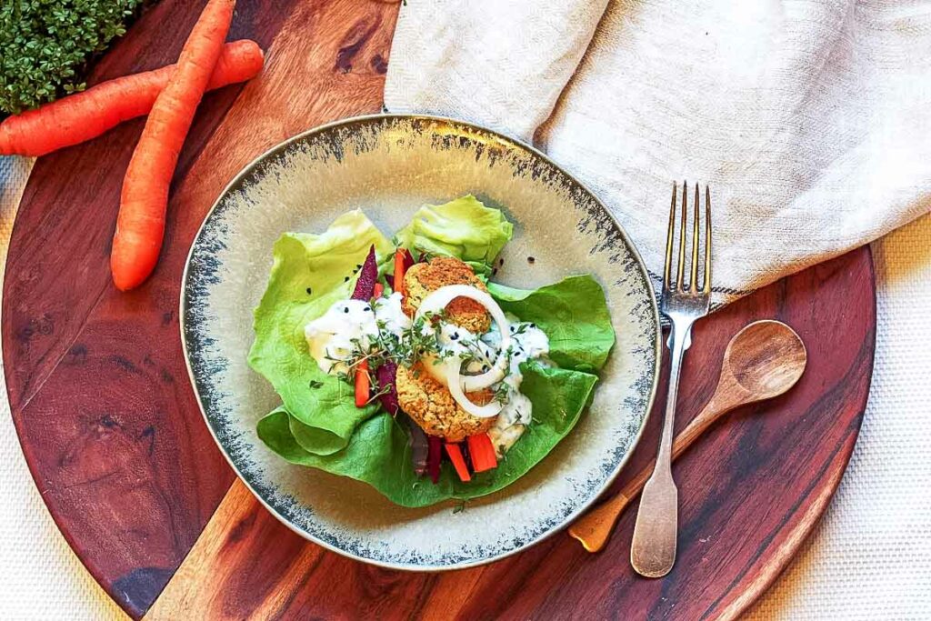 Salat Wrap mit Falafeln
