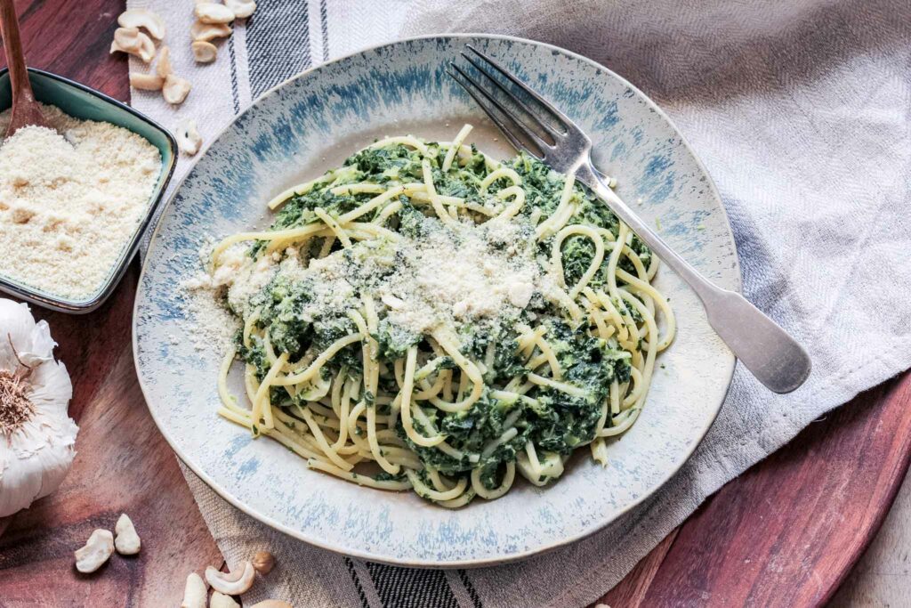 Spaghetti mit Grünkohl